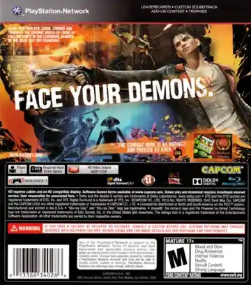 DmC - Devil May Cry (USA) (v1.01) (Disc) (Update) box cover back